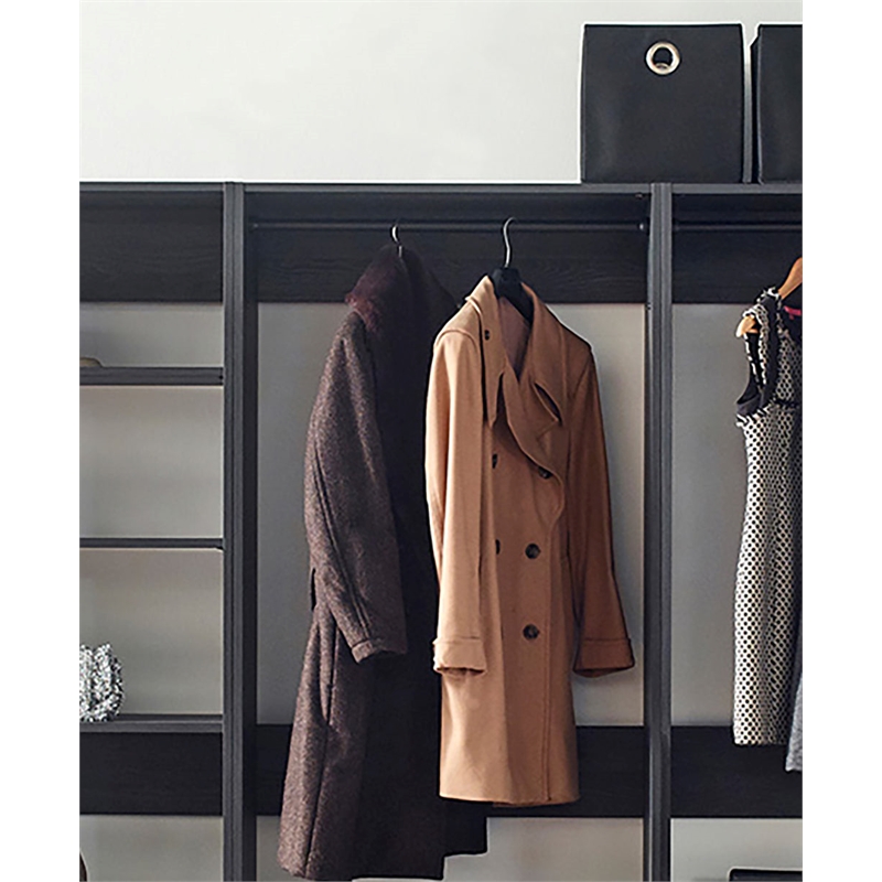 Klair Living Prosper Freestanding Walk in Wood Closet System in Gray/Black