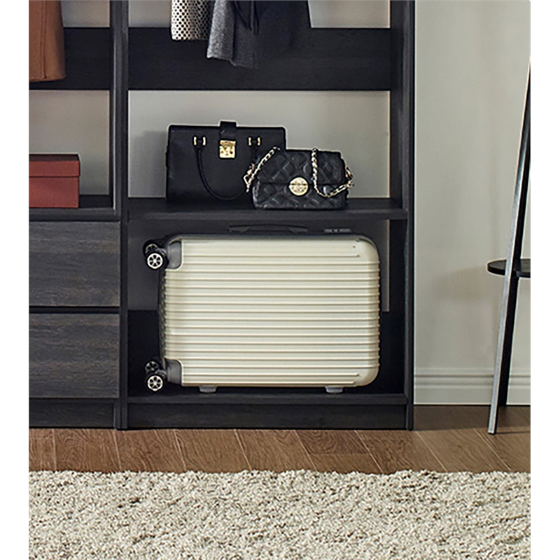 Klair Living Prosper Freestanding Walk in Wood Closet System in Gray/Black