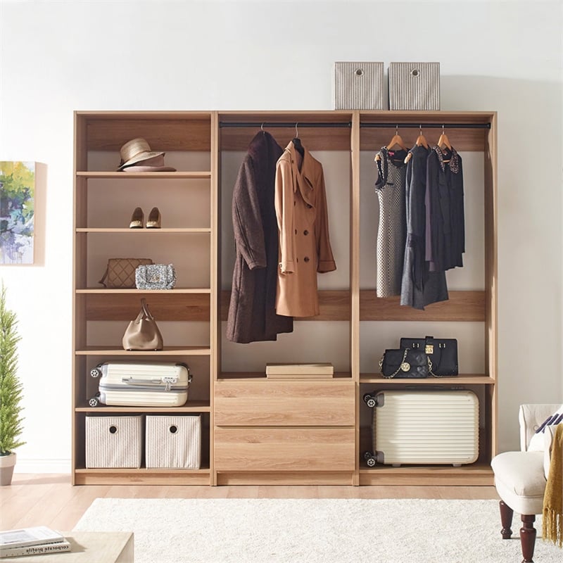 Klair Living Prosper Freestanding Walk in Wood Closet System in Oak