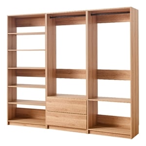 Klair Living Prosper Freestanding Walk in Wood Closet System in Oak