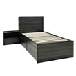 Klair Living Robin Twin Storage Bed with 1 Nightstand in Dark Gray