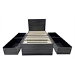 Klair Living Robin Twin Storage Bed with 1 Nightstand in Dark Gray