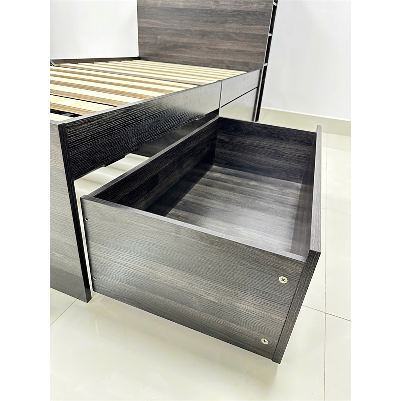 Klair Living Robin Twin Storage Bed in Dark Gray