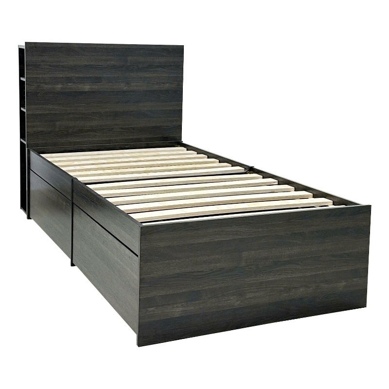 Klair Living Robin Twin Storage Bed in Dark Gray