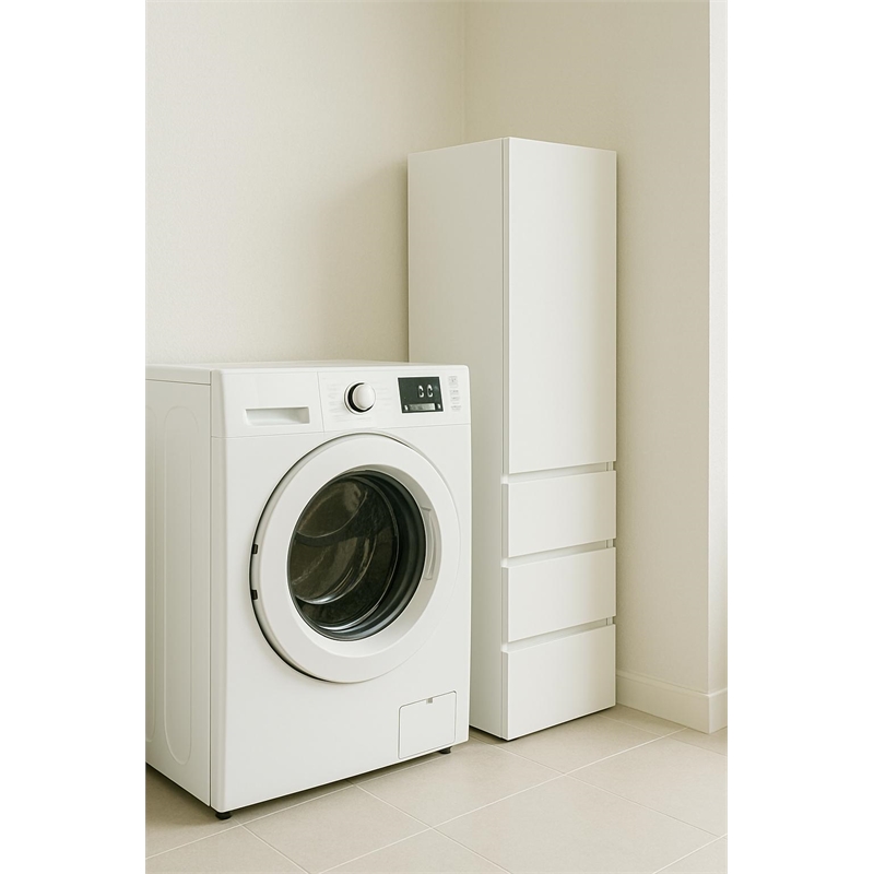 Klair Living Elise Slim Modular Wood Closet Cabinet with Drawers in White