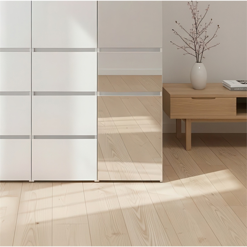Klair Living Elise Modular Wood Closet System with Mirror in White