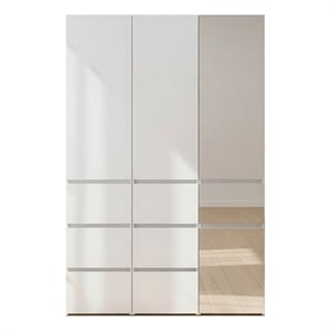 Klair Living Elise Modular Wood Closet System with Mirror in White