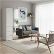 Klair Living Elise Modular Wood Closet System with Mirror in White