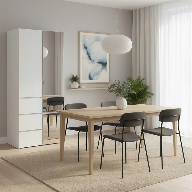 Klair Living Elise Modular Wood Closet System with Mirror in White