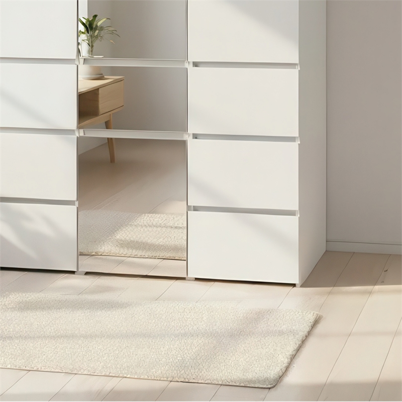 Klair Living Elise Modular Wood Closet System with Mirror in White