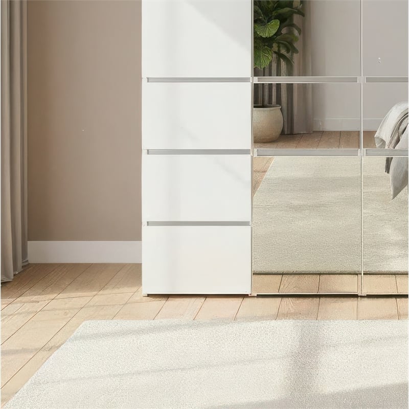 Klair Living Elise Modular Wood Closet System with Mirror in White