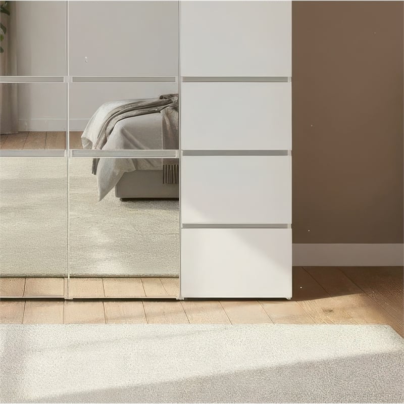 Klair Living Elise Modular Wood Closet System with Mirror in White