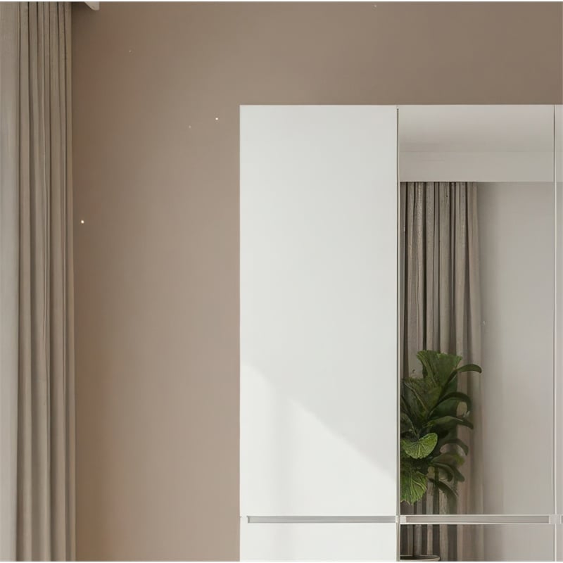 Klair Living Elise Modular Wood Closet System with Mirror in White