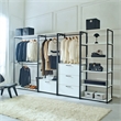 Klair Living Fiona White Freestanding Walk in Wood Closet System w/ Metal Frame