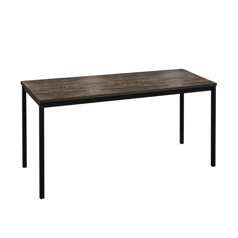 Klair Living Harry Wood and Metal Computer Desk in Black and Rustic Gray