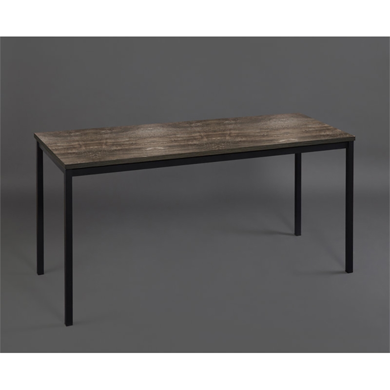 Klair Living Harry Wood and Metal Computer Desk in Black and Rustic Gray