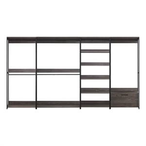 Klair Living Monica Wood Walk-in Closet System in Rustic Gray