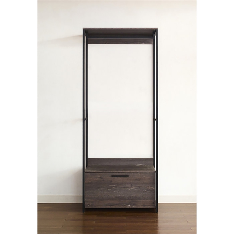 Klair Living Monica Wood Walk-in Closet System in Rustic Gray