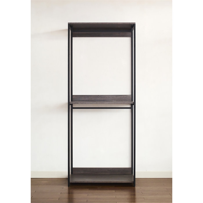 Klair Living Monica Wood Walk-in Closet System in Rustic Gray