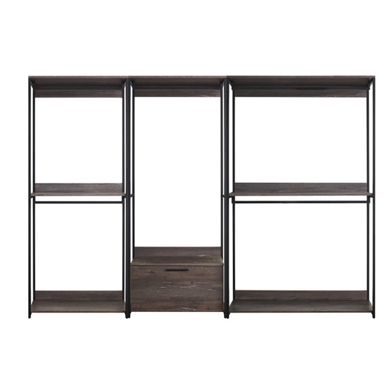 Klair Living Monica Wood Walk-in Closet System in Rustic Gray