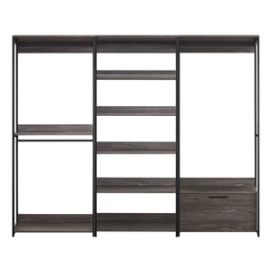 Klair Living Monica Wood Walk-in Closet System in Rustic Gray