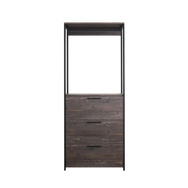 Klair Living Monica Wood Walk-in Closet System in Rustic Gray