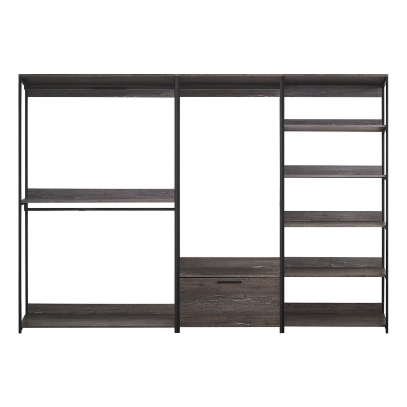 Klair Living Monica Wood Walk-in Closet System in Rustic Gray