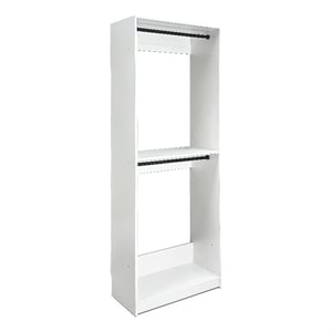 Klair Living Prosper 32&quot White Wood Walk-in Closet with Two Rods in Oak