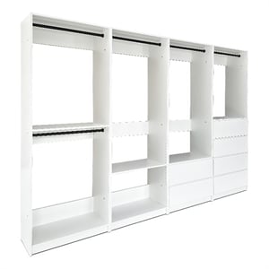 Klair Living Prosper White Freestanding Walk in Wood Closet System in Oak