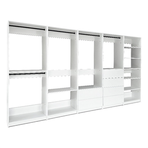 Klair Living Prosper White Freestanding Walk in Wood Closet System in Oak