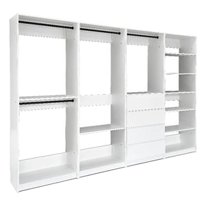 Klair Living Prosper White Freestanding Walk in Wood Closet System in Oak