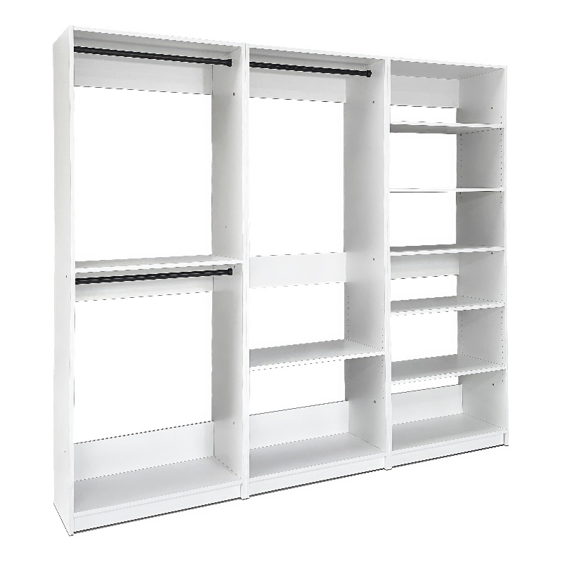 Klair Living Prosper White Freestanding Walk in Wood Closet System in Oak