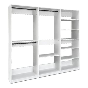 Klair Living Prosper White Freestanding Walk in Wood Closet System in Oak