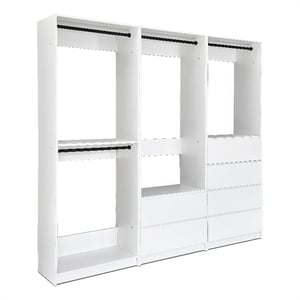 Klair Living Prosper White Freestanding Walk in Wood Closet System in Oak