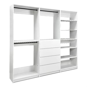 Klair Living Prosper White Freestanding Walk in Wood Closet System in Oak