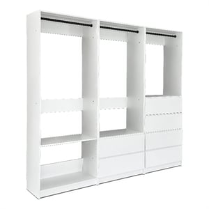 Klair Living Prosper White Freestanding Walk in Wood Closet System in Oak