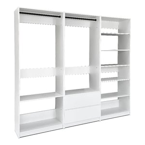 Klair Living Prosper White Freestanding Walk in Wood Closet System in Oak