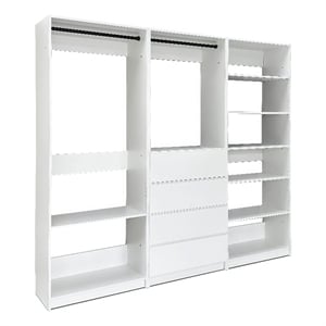 Klair Living Prosper White Freestanding Walk in Wood Closet System in Oak