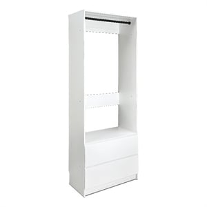 Klair Living Prosper 32&quot White Wood Walk-in Closet with Two Drawers