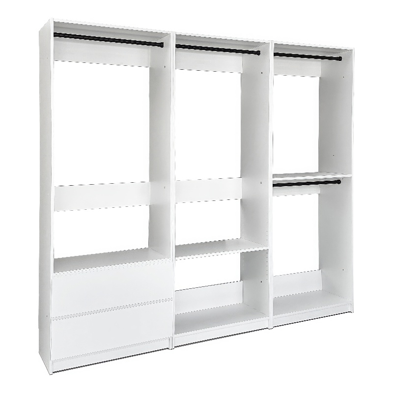 Klair Living Prosper White Freestanding Walk in Wood Closet System in Oak