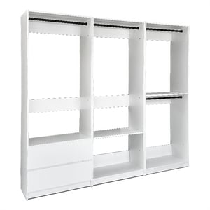 Klair Living Prosper White Freestanding Walk in Wood Closet System in Oak