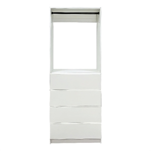 Klair Living Prosper 32&quot White Wood Walk-in Closet with Four Drawers