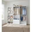 Klair Living Prosper White Freestanding Walk in Wood Closet System in Oak