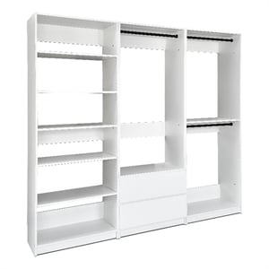 Klair Living Prosper White Freestanding Walk in Wood Closet System in Oak