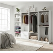 Klair Living Prosper White Freestanding Walk in Wood Closet System in Oak