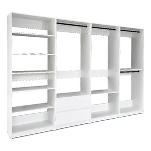 Klair Living Prosper White Freestanding Walk in Wood Closet System in Oak