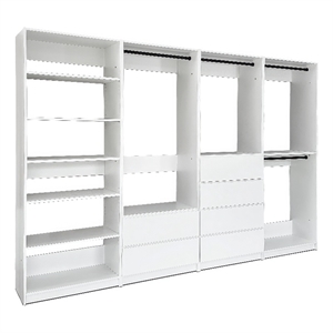 Klair Living Prosper White Freestanding Walk in Wood Closet System in Oak