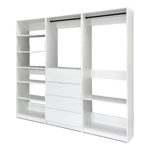 Klair Living Prosper White Freestanding Walk in Wood Closet System in Oak