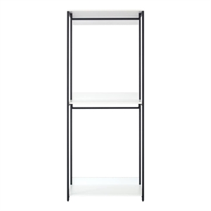 Klair Living Fiona White Freestanding Walk in Wood Closet System w/ Metal Frame