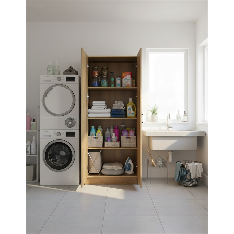 Klair Living Modex Multi-Purpose Utility Storage Cabinet in Oak